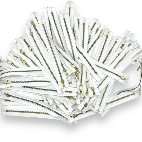 10" White Zipper Lot