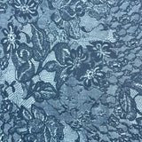 Deep Blue Lace Look Knit Fabric - 4 yds x 60"