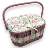 Floral Mauve Cottagecore Sewing Basket