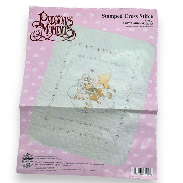 Precious Moments Stamped Cross Stitch Baby's Quilt Kit