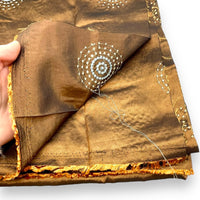 Coffee Burst Embroidered Taffeta Fabric - 1 yd x 54"