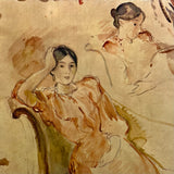 Portrait Studies of Jeanne Pontillon by Berthe Morisot Laminated Vintage Offset Lithograph in Matte