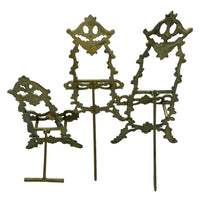 Vintage Ornate Brass Easel Set