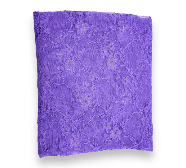 Purple Stretch Lace Fabric - 1 yds x 60"