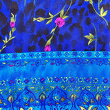 Arcane Blue Border Print Fabric - 3 yds x 60"