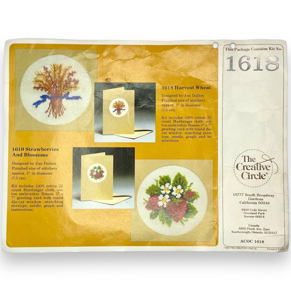 "Harvest Wheat" Vintage Counted Cross Stitch Greeting Card Kit