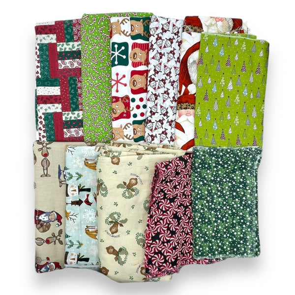 Holly Jolly Christmas Cotton Fabric Bundle