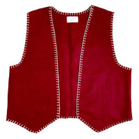 Cranberry 100% Wool Felt Vest