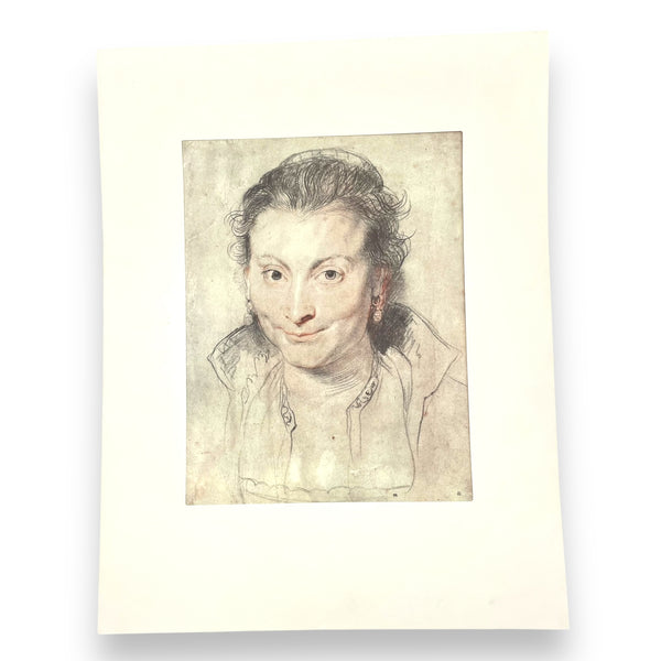 Portrait of Isabella Brant by Peter Paul Rubens Vintage Offset Lithograph in Matte