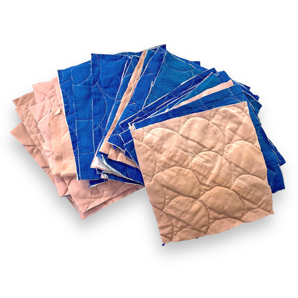 Pink + Blue Quilted Squares Bundle