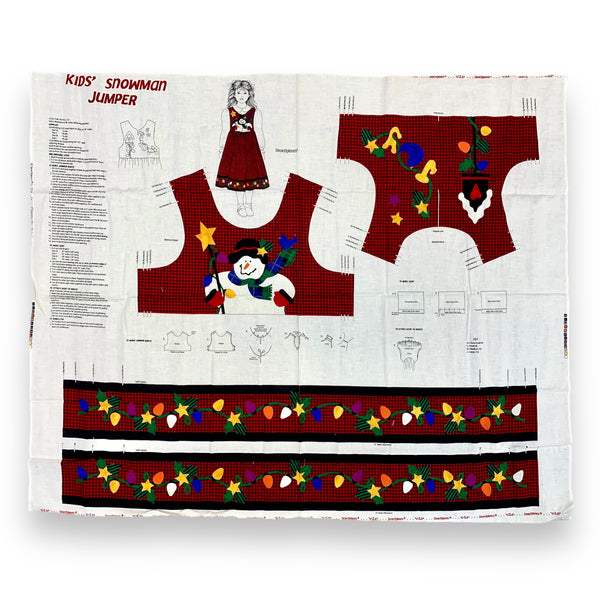 Kids Snowman Jumper Fabric Panel