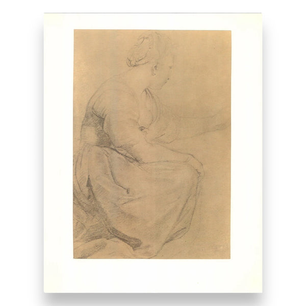 Seated Woman by Peter Paul Rubens Laminated Vintage Offset Lithograph