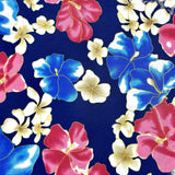 Navy Hibiscus Floral Fabric - 2 yds x 44