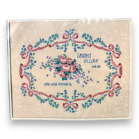 Lacy Floral Wedding Record Crewel Kit