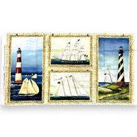 Tall Ships Cotton Fabric Panel