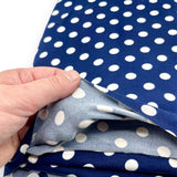 Navy Polka Dot Double-Brushed Poly Knit Fabric - 3 yds x 60"