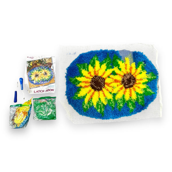 Finish Me! Latch Hook Sunflowers Rug