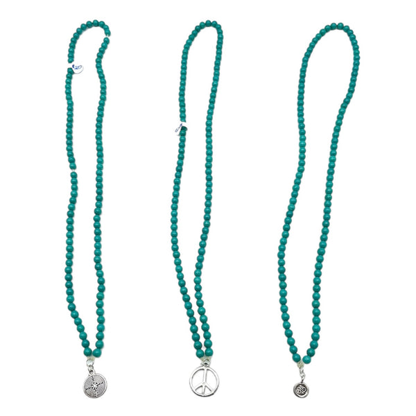 Turquoise Glass Bead Necklace Bundle