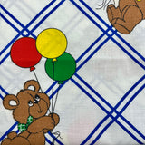 Vintage Balloons + Bears Cotton Fabric - 4 yds x 44"