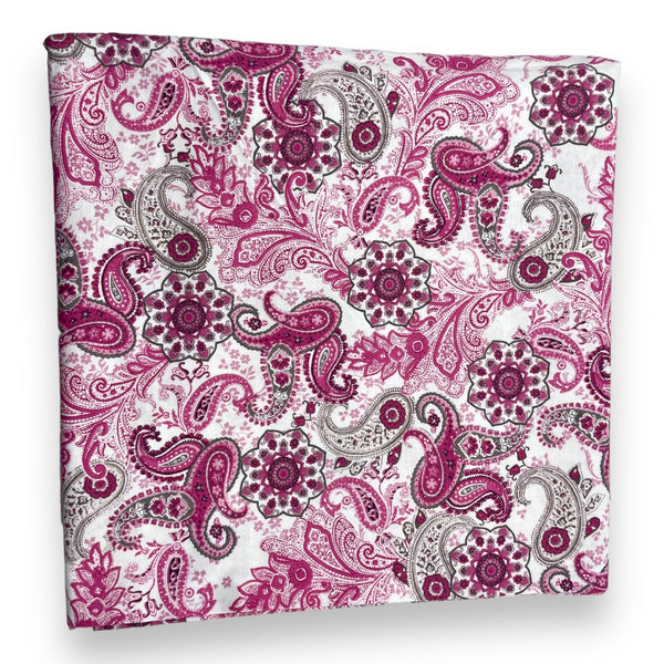 Pink Paisley Cotton Fabric - 2 1/4 yd x 44"
