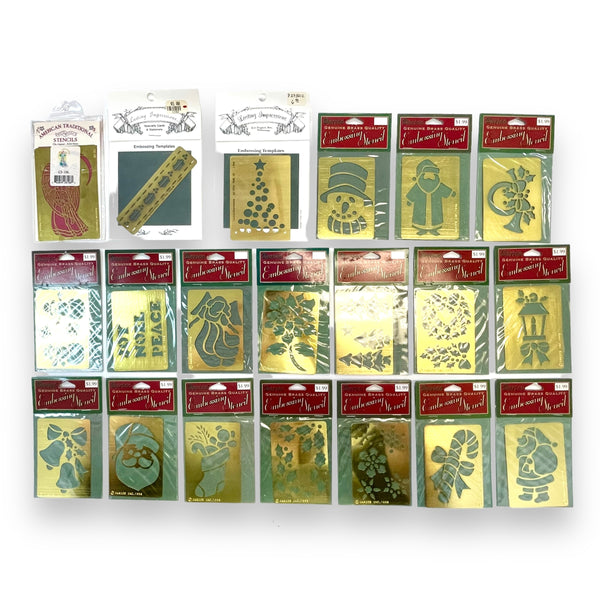 "Christmas" Vintage Brass Stencil Lot