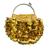 Vintage Gold Beaded + Sequined Handbag