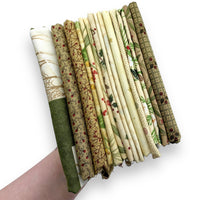 Holiday Green + Taupe Coordinating Cotton Bundle