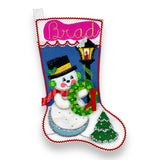 Bucilla Heirloom Jeweled Stitchery Snowman Stocking