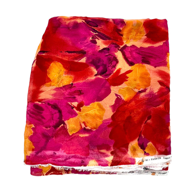 Poppy Field Crinkle Chiffon Fabric - 3 1/2 yds x 52"