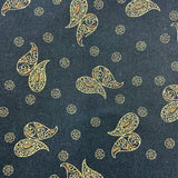 Gold Paisley Single Knit Fabric - 1 yd x 60"