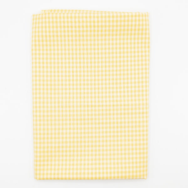Light Yellow Gingham Cotton Fabric - 1 3/4 yds x 44"