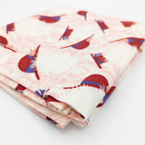 Red Hat On Pink Feathers Cotton Fabric - 3 yds x 42"