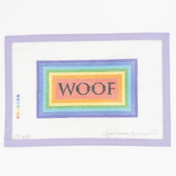 "WOOF" Needlepoint Canvas