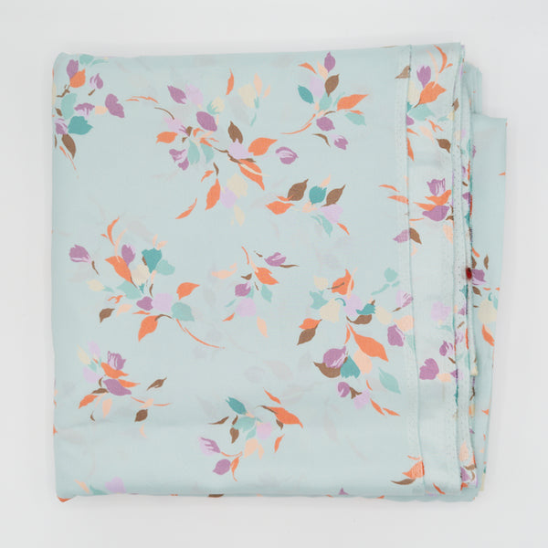Floral Pastel Satin Fabric - 7 yds x 44"