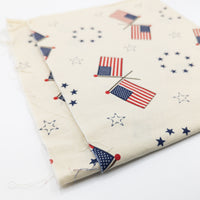 Stars + Stripes Vintage Cotton Fabric  - 1 yds x 44"
