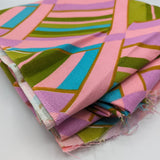 Geometric Vintage Cotton Canvas Fabric - 2 1/2 Yards x 44"