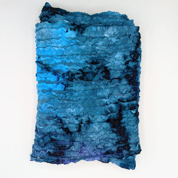 Blue Tie Dye Ruffle Fabric - 1 yds x 44"