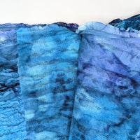 Blue Tie Dye Ruffle Fabric - 1 yds x 44"