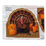 Vintage Turkey Centerpiece Cotton Fabric Panel