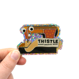 Thistle Sewing Machine Glitter Sticker