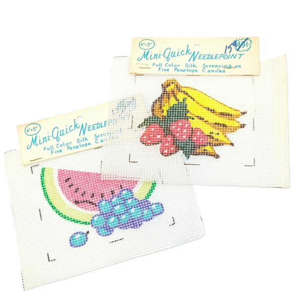 Fruity Vintage Needlepoint Canvas Bundle