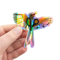 Scissor-Tail Bird Holographic Sticker