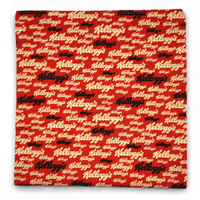 Kellogg's Logo Red Print Cotton Fabric - 1 yd x 42"