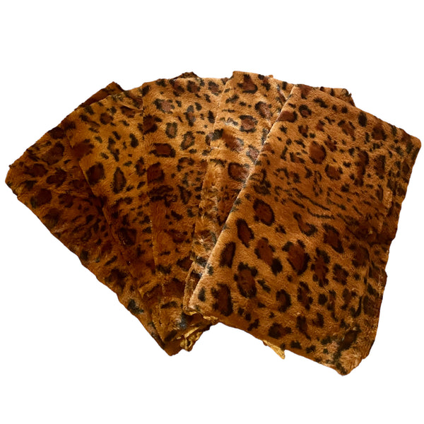 Faux Leopard Fur Fabric Remnant Bundle
