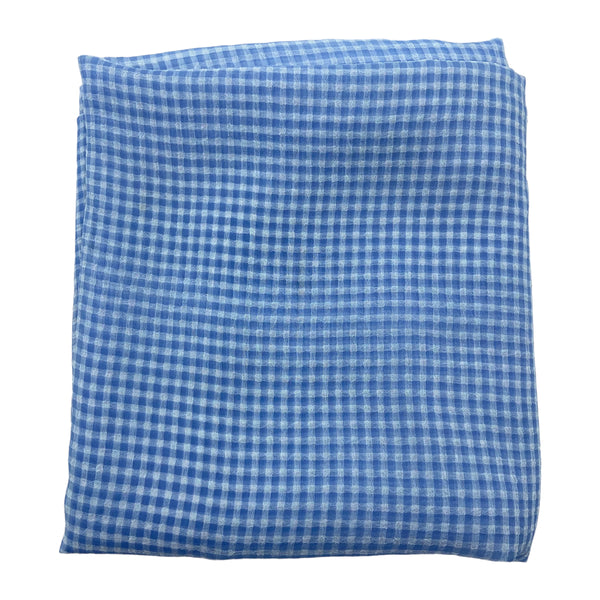 Cornflower Blue Gingham Sheer Fabric - 1 3/4 yds x 66"