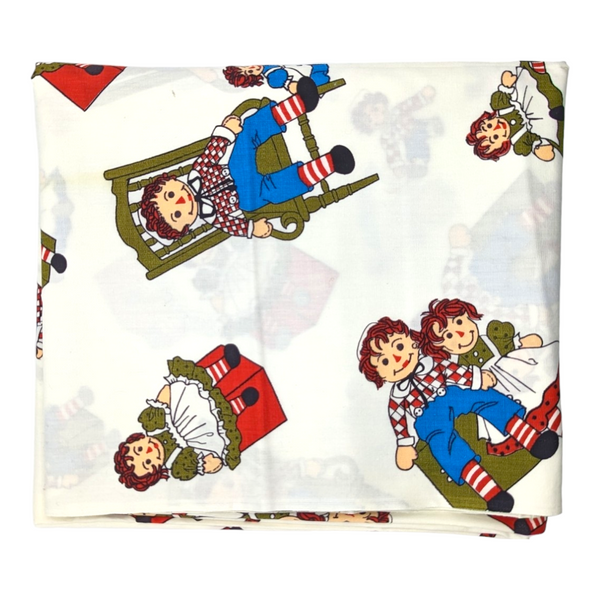 "Raggedy Ann and Andy" Vintage Cotton Fabric - 2 Yds x 44"