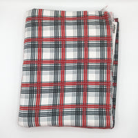 Grey + Red Plaid Flannel Fabric - 2 3/4 yds x 42"