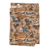 "Country Town" Vintage Canvas Fabric - 1 Yds. x 54"