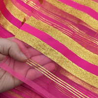 Hot Pink Sheer Striped Fabric - 17 Yds x 44"