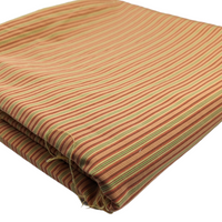 Red + Beige Striped Upholstery Fabric - 6 Yds x 54"
